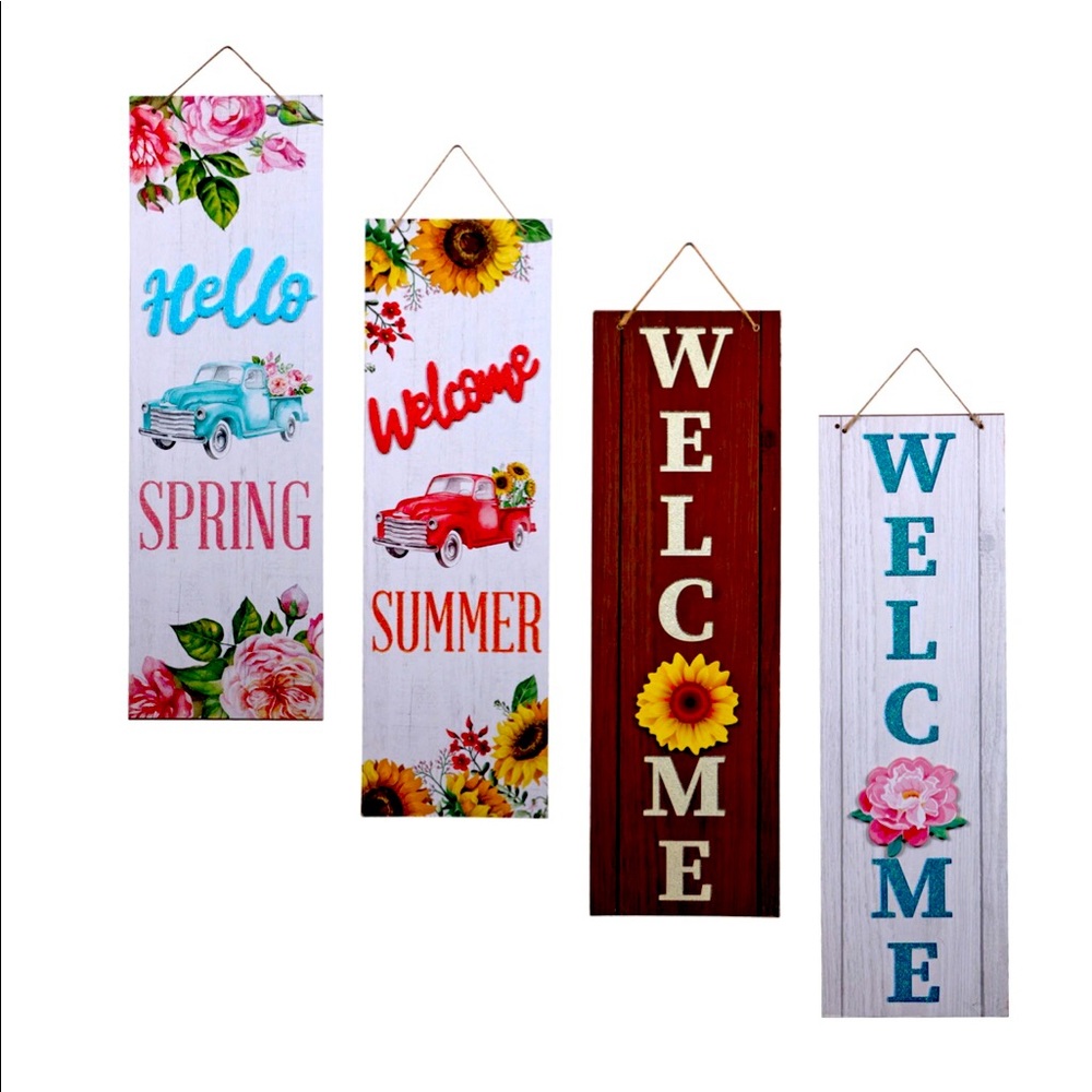 COPY - Spring Fling Hanging Welcome Signs, 19inx5.875 in.